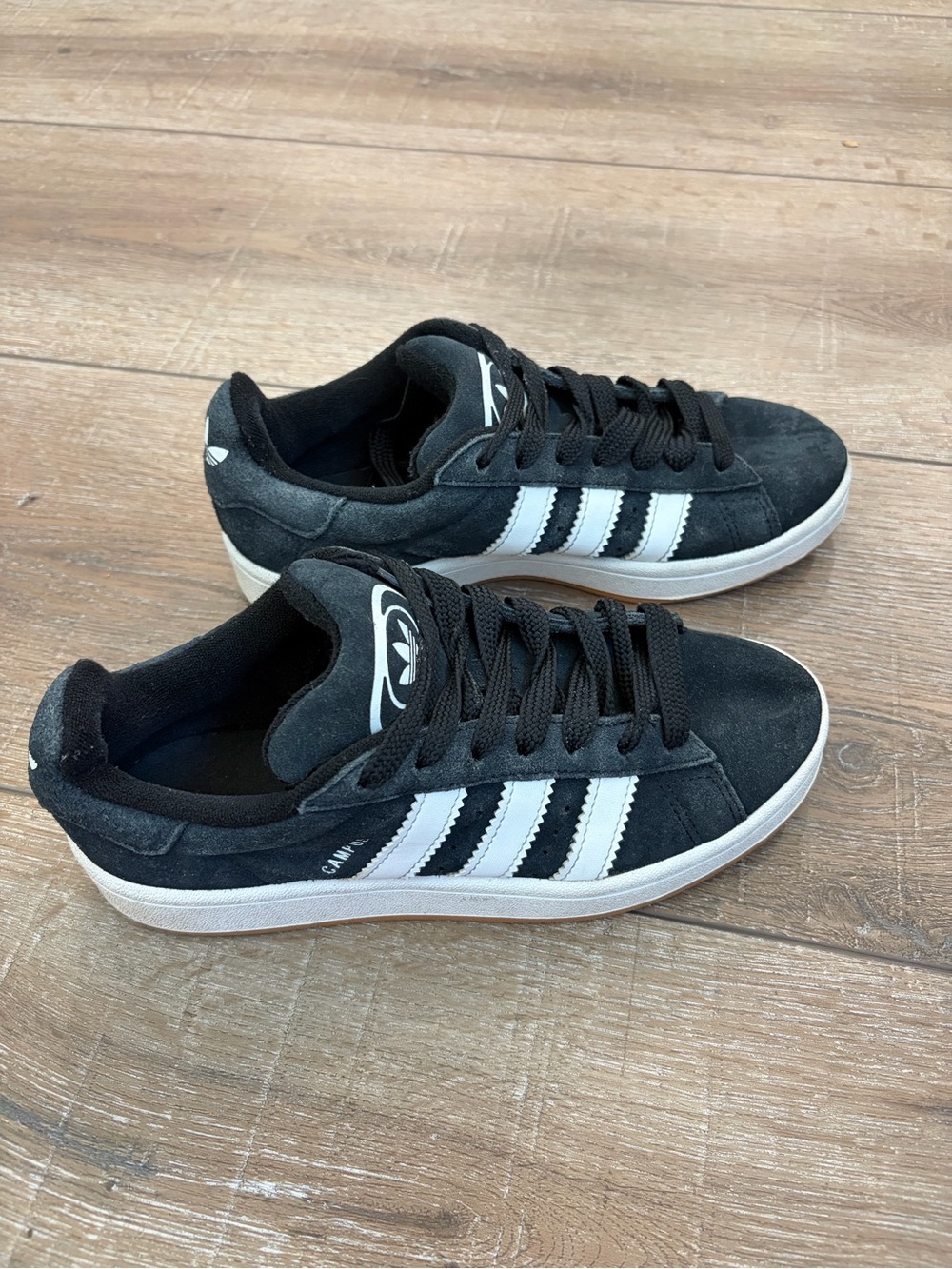 Adidas Campus 00s J Black White Gum Sneakers HQ6638 Size 5